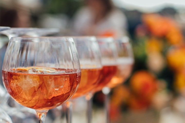 a close up of a wine glass