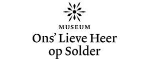 Museum logo with a starburst design above the text 'Ons' Lieve Heer op Solder'.